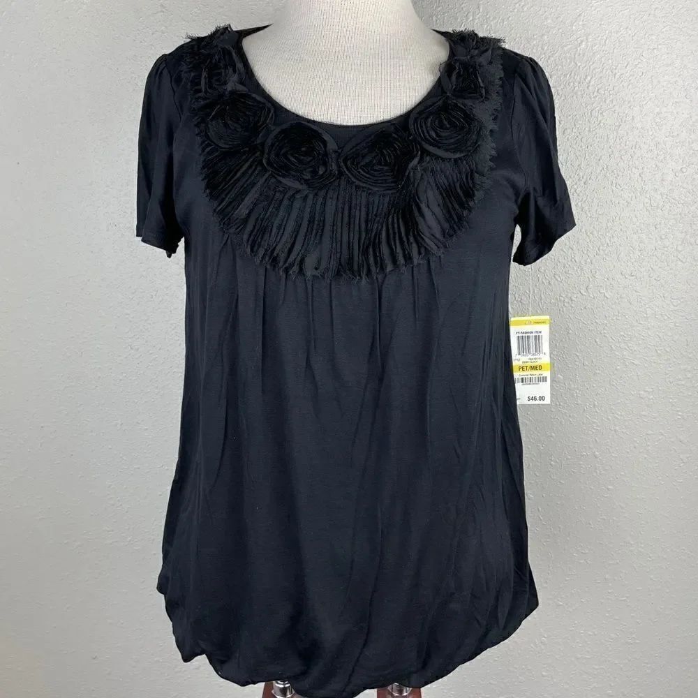 NWT Style & Co. Black Blouse Top Size M